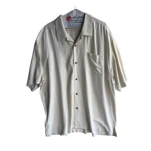 Tommy Bahama Men’s Vintage 90s Silk Cream Button-Up Island Casual Shirt XXL